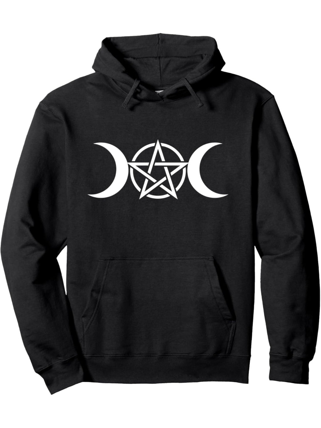 Triple Moon Goddess & Pentacle Wiccan Hoodie - Ultra-Soft Cotton Blend, Breathable Pullover with Kangaroo Pocket, Casual Streetwear for Men
