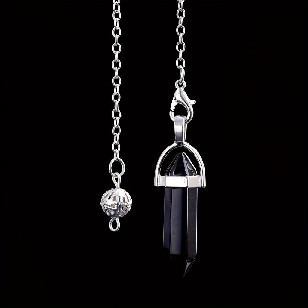 1/7/45pcs Natural Crystal Hexagonal Pillar Crystal Pendulum Wiccan DIY Crystal Pendulum Objects Decoration (Multi-material Combination Synthetic Opal)