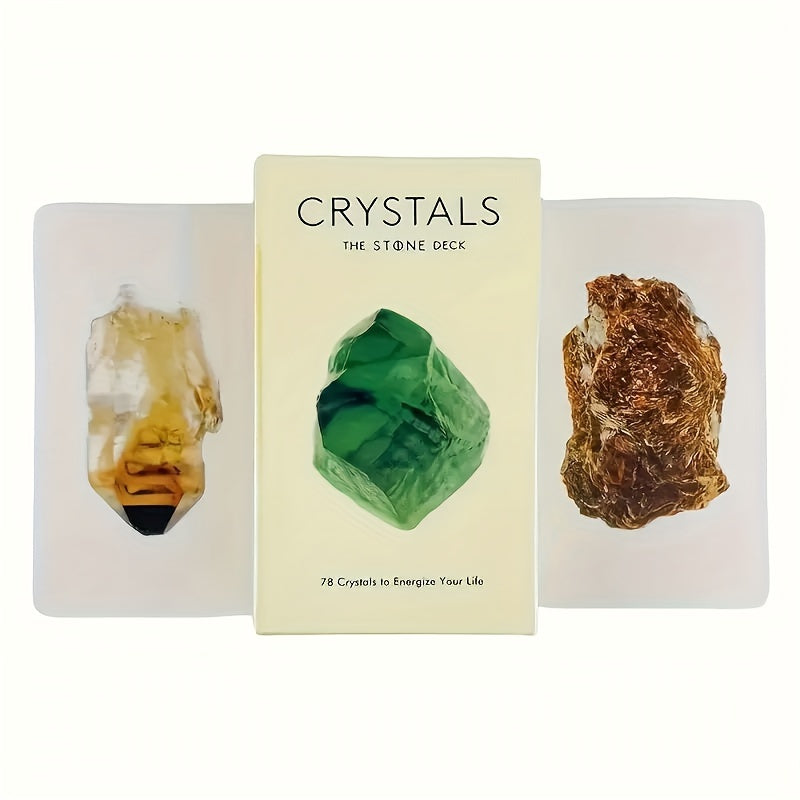 78-Card Crystals Oracle Tarot Deck for Insight and Guidance, Premium Paper Material, Tool for and, Suitable for Ages 14 and Up