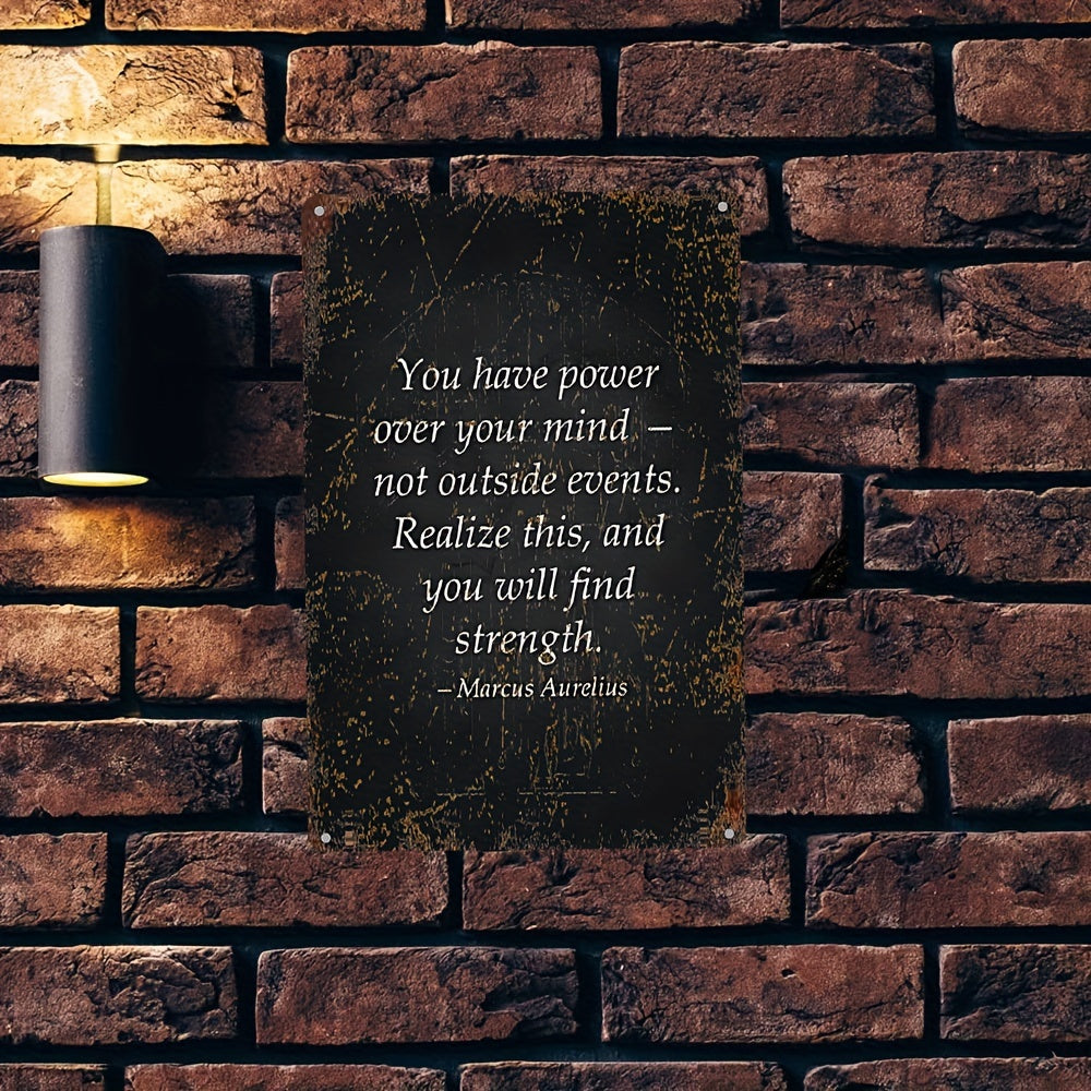 Marcus Aurelius Quote Metal Wall Art, 7.87x11.81inch Frameless Aluminum UV Print, Inspirational Philosophy Indoor/Outdoor Decor