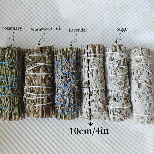 1 Set Herbal Aromatherapy Bundle, Sage, Mugwort, Lavender, Rosemary Sticks, Natural Smudge Sticks for Spiritual Energy Cleaning, Positive Vibes, Home & Kitchen Decor, Ideal for Christmas, Halloween, Easter, Hanukkah, Thanksgi