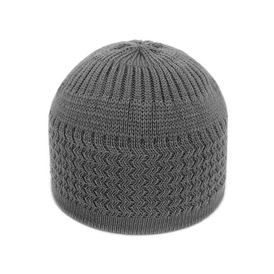 European And American Spring And Autumn Knitted Skull Cap, Unisex Wavy Jacquard Unisex Dome Warm Beanie Cap, Muslim Pullover Knitted Hat, Ideal Choice For Gifts