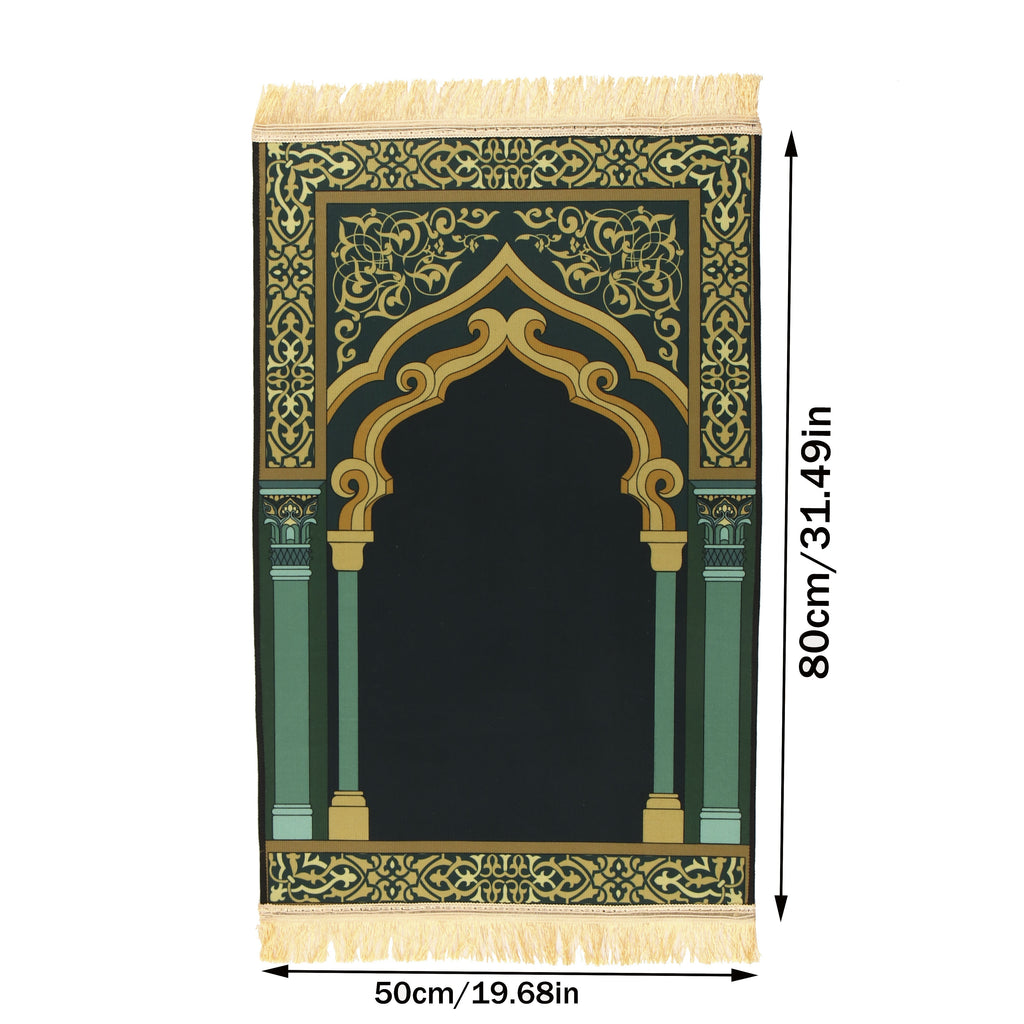 1pc Luxury Muslim Prayer Mat, Non-Slip Printed Islamic Kabah, Soft Worship Cushion, Meditation Rug, Pilgrimage Blanket, Islamic Prayer Carpet, Ideal Islamic Gift