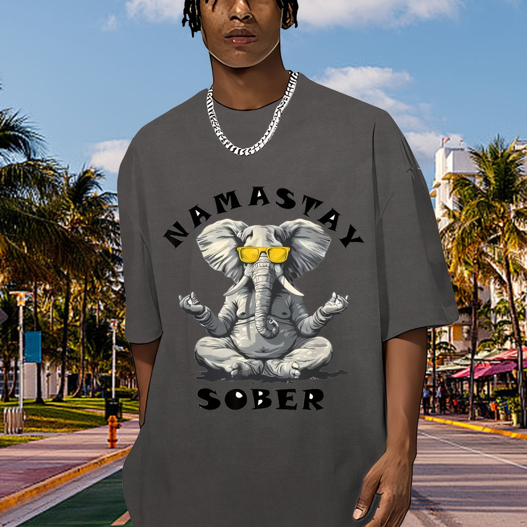 Elephant Namastay Sober NA AA Alcoholics Anonymous Buddha T-Shirt