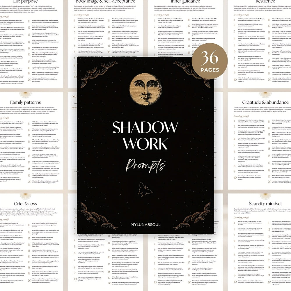Shadow Work Prompts Inner Healing Anxiety Relationships Self-Relax Spiritua Shadow Work Journal Basics 40 Pages 34 Shadow Work Categories 20 Unique, Thought-Provoking Prompts per Category Card Game
