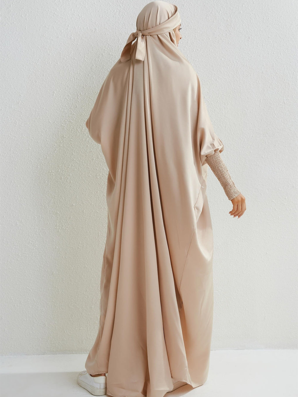 Ramadan Solid One-Piece Prayer Modest Dress - Modest Full Length Dress With Hijab -  For Women - Suitable for Ramadan & Islamic Events - Perfect Gift for Muslim Women