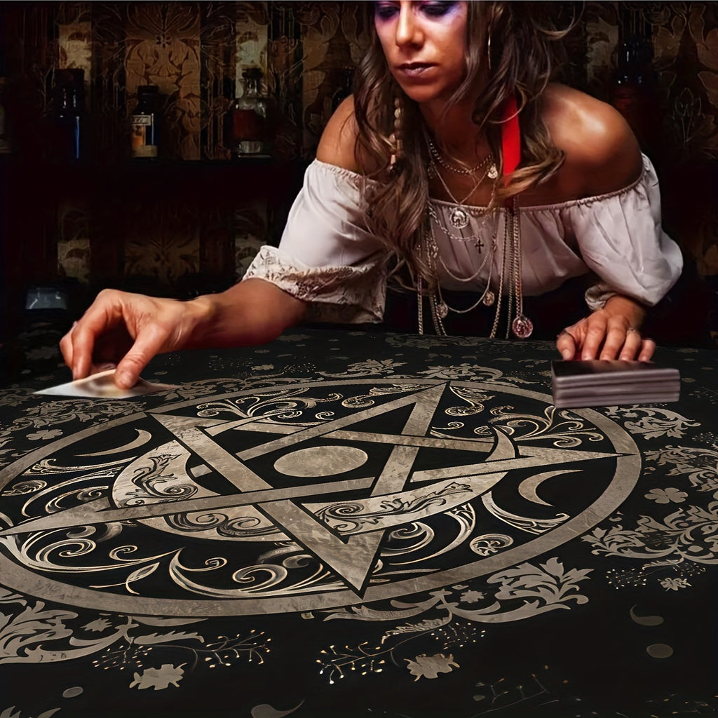 Altar Cloth Tarot Table Cover Starry Twelve Constellations Love Career Oracle Card Tablecloth Moon Tarot Table Cloth Crystal Decorative Divination Witchcraft Astrology Supplies