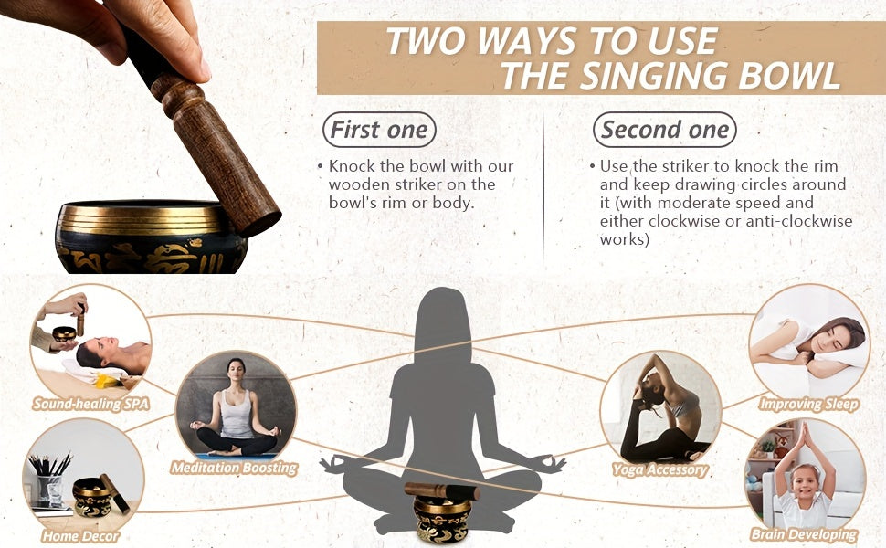 Singing Bowl Set Sound Bowl For Yoga, Chakra Healing, Mindfulness, And Unique Spiritual Gifts For Women And Men Eid Al-Adha Mubarak