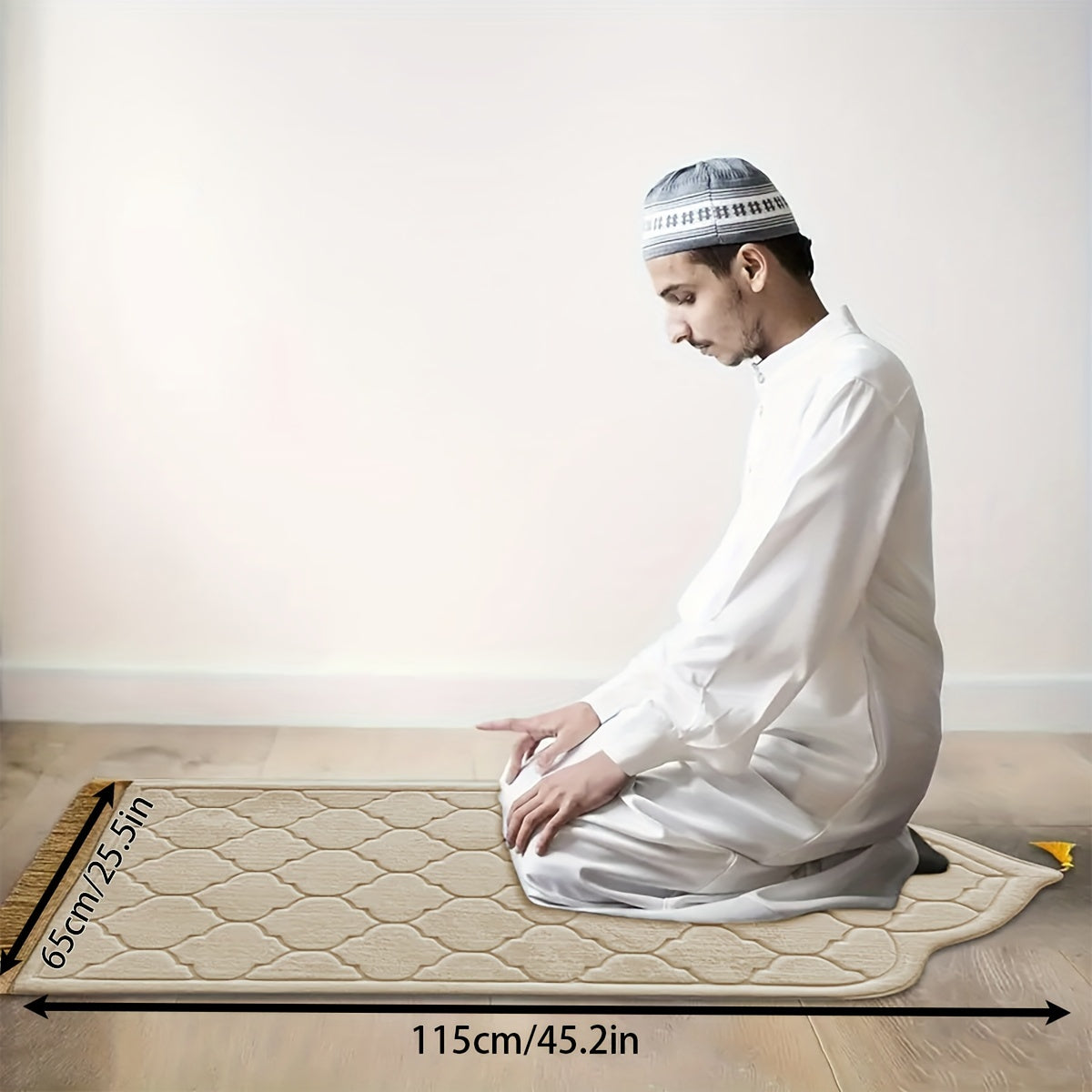 1 Pc Red Muslim Prayer Mat, Non-Slip Foldable Family Prayer Mat, Tassel Pilgrimage Mat, Thickened Kneeling Mat, For Pilgrimage Activities