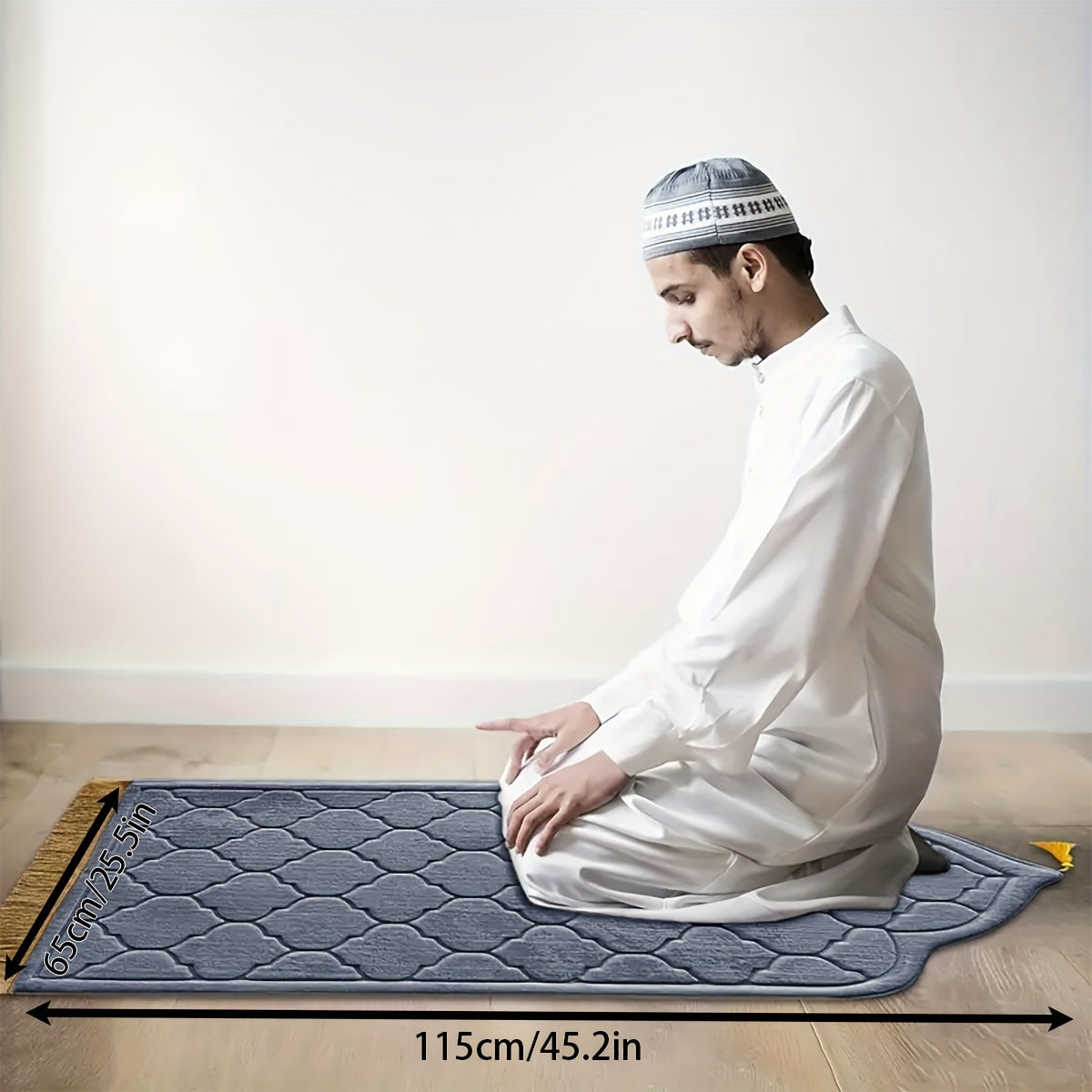 1 Pc Red Muslim Prayer Mat, Non-Slip Foldable Family Prayer Mat, Tassel Pilgrimage Mat, Thickened Kneeling Mat, For Pilgrimage Activities
