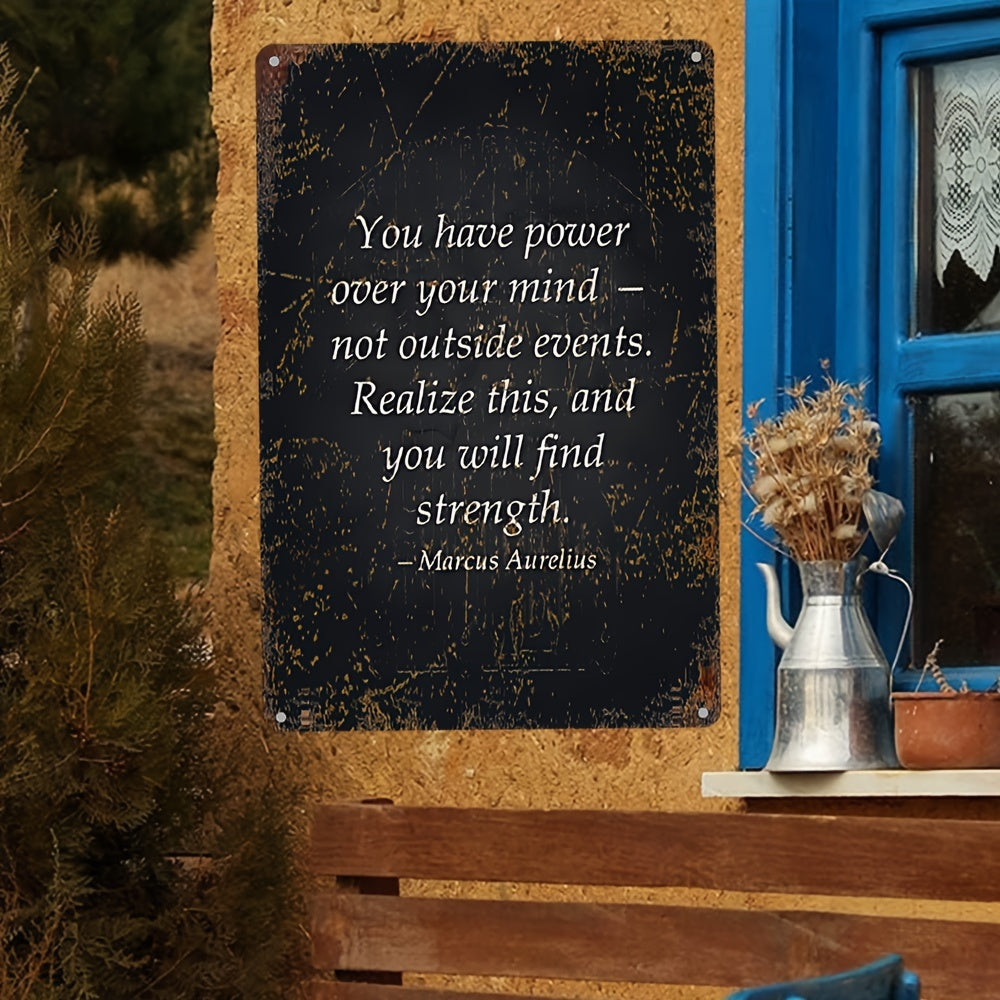 Marcus Aurelius Quote Metal Wall Art, 7.87x11.81inch Frameless Aluminum UV Print, Inspirational Philosophy Indoor/Outdoor Decor