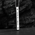 1pcs/set Stainless Steel Three-Dimensional Bar Pendant Engraved Star Of David Necklace For Men Hebrew Jewish Lucky Jewelry