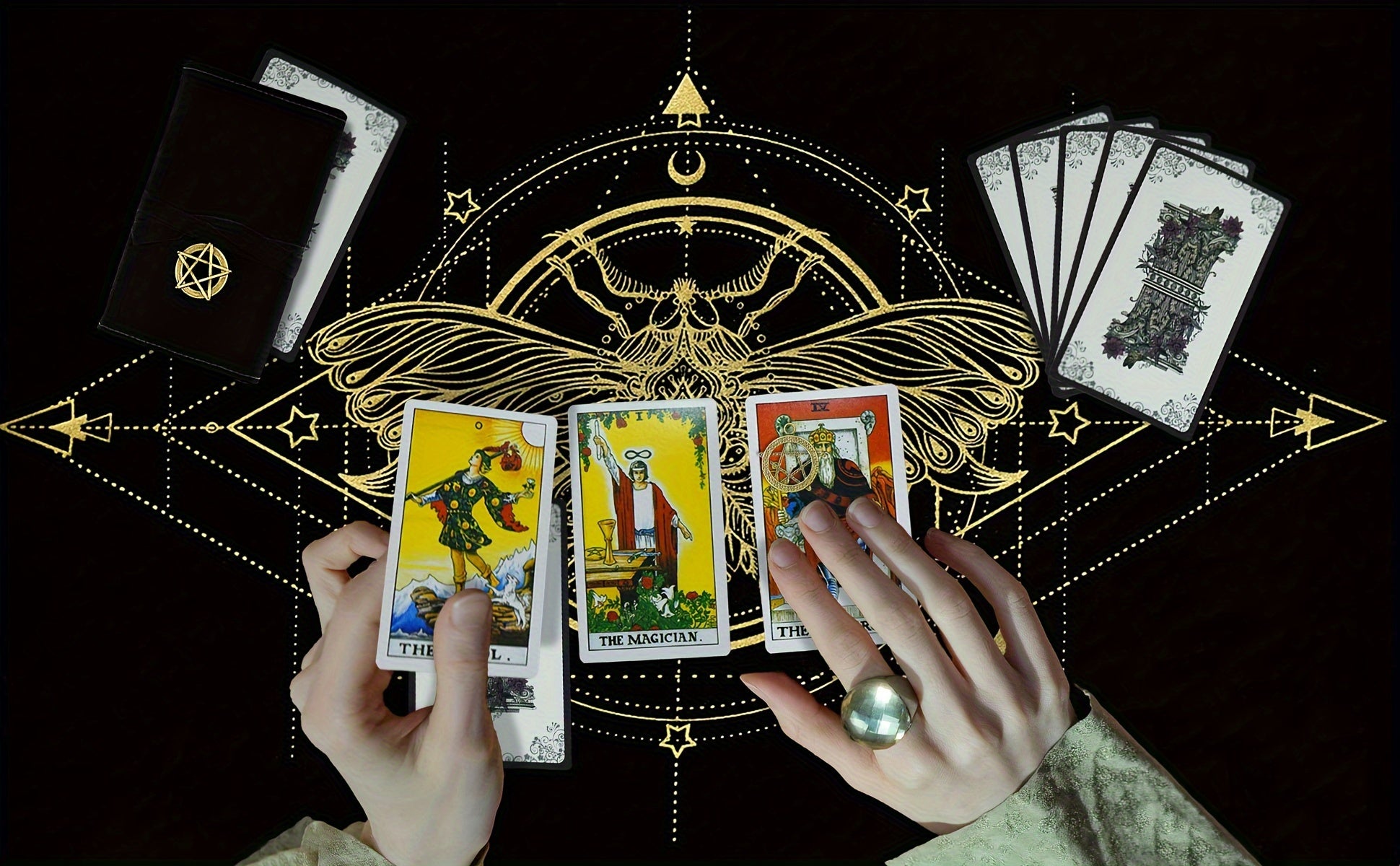 Altar Tarot Card Cloth - Velvet Tarot Divination Tablecloth With Tarot Carrying Bag