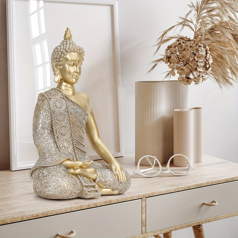 1 Resin Meditating Buddha Statue, Buddha Zen Decor, Artistic Meditation Gift for Home and Office - Ideal for Entryway Display, Perfect Mother'S Day and Autumn/Winter Season Decoration, Statues for Home Decor